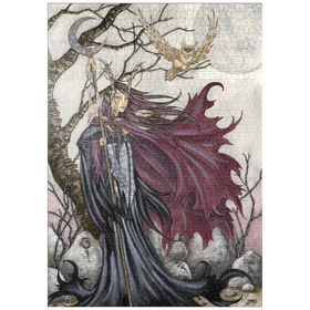 Darstellung des Puzzle-Motivs Dunkler Elf im Gothic-Stil – Amy Brown – Puzzleteile: 1000