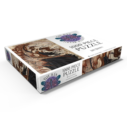 Darstellung des Puzzle Motivs Geheimnisse der Feen betrachten - Amy Brown Contemplating Secrets Fairy - Amy Brown 1000 Puzzle Schachtel Ansicht1