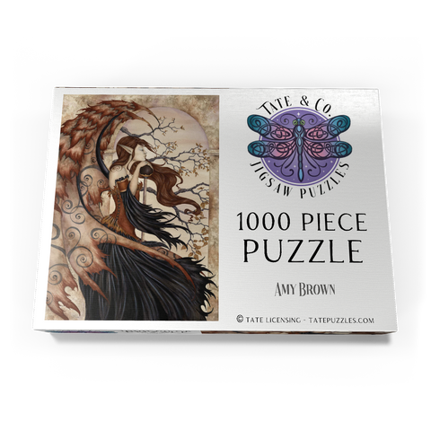 Darstellung des Puzzle Motivs Geheimnisse der Feen betrachten - Amy Brown Contemplating Secrets Fairy - Amy Brown 1000 Puzzle Schachtel Ansicht3