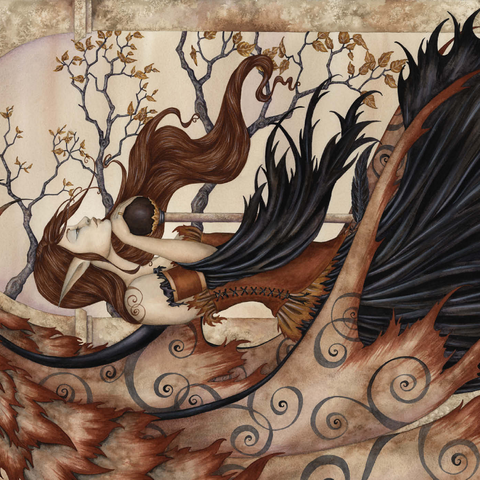 Darstellung des Puzzle Motivs Geheimnisse der Feen betrachten - Amy Brown Contemplating Secrets Fairy - Amy Brown 1000 Puzzle 3D Modell