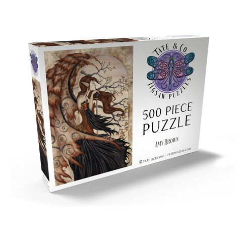 Darstellung des Puzzle Motivs Geheimnisse der Feen betrachten - Amy Brown Contemplating Secrets Fairy - Amy Brown 500 Puzzle Schachtel Ansicht2