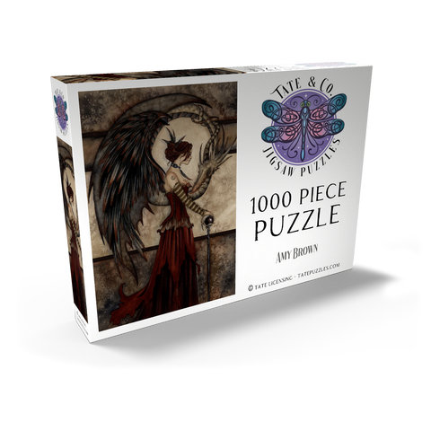 Darstellung des Puzzle Motivs Hof der Drachenfee – Amy Brown Court Of The Dragon Fairy – Amy Brown 1000 Puzzle Schachtel Ansicht2