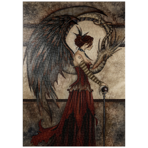 Darstellung des Puzzle Motivs Hof der Drachenfee – Amy Brown puzzleplate Court Of The Dragon Fairy – Amy Brown 1000 Puzzle