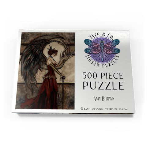 Darstellung des Puzzle Motivs Hof der Drachenfee – Amy Brown Court Of The Dragon Fairy – Amy Brown 500 Puzzle Schachtel Ansicht3