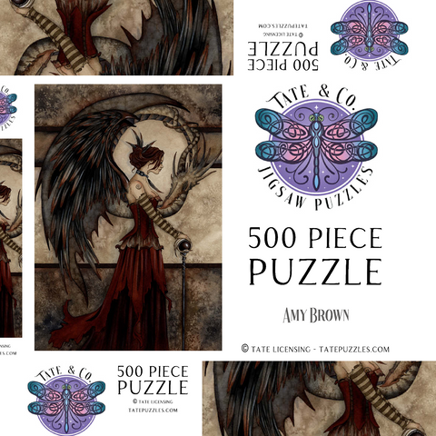 Darstellung des Puzzle Motivs Hof der Drachenfee – Amy Brown Court Of The Dragon Fairy – Amy Brown 500 Puzzle Schachtel 3D Modell