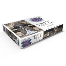 Darstellung des Puzzle Motivs Katzenwächterin Fee – Amy Brown - Puzzleteile: 1000