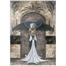 Darstellung des Puzzle Motivs Katzenwächterin Fee – Amy Brown - Puzzleteile: 1000