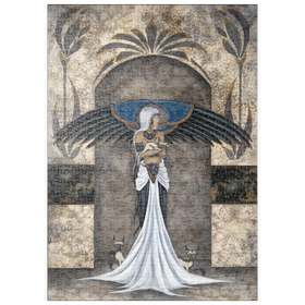 Darstellung des Puzzle Motivs Katzenwächterin Fee – Amy Brown - Puzzleteile: 500