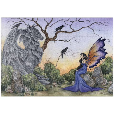 Darstellung des Puzzle Motivs Die Steinwächterfee – Amy Brown puzzleplate The Stone Guardian Fairy – Amy Brown 1000 Puzzle