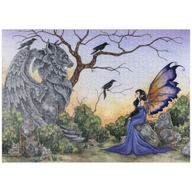 Darstellung des Puzzle Motivs Die Steinwächterfee – Amy Brown - Puzzleteile: 1000