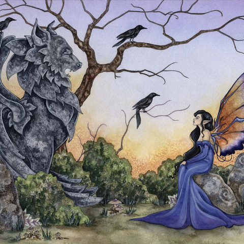 Darstellung des Puzzle Motivs Die Steinwächterfee – Amy Brown The Stone Guardian Fairy – Amy Brown 1000 Puzzle 3D Modell