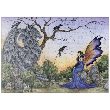 Darstellung des Puzzle Motivs puzzleplate The Stone Guardian Fairy – Amy Brown 500 Puzzle