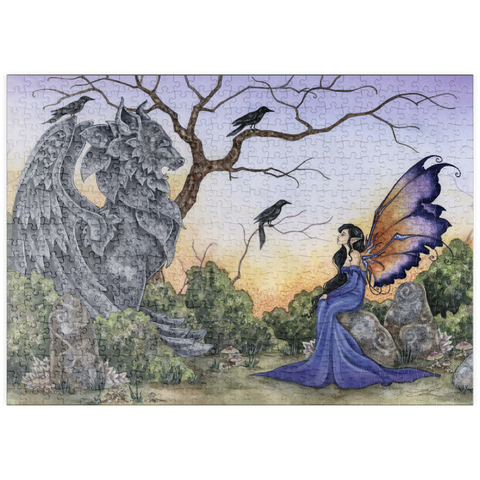 Darstellung des Puzzle Motivs Die Steinwächterfee – Amy Brown puzzleplate The Stone Guardian Fairy – Amy Brown 500 Puzzle