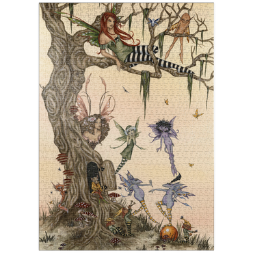 Darstellung des Puzzle Motivs puzzleplate The Dormouses House Warming Party Fairies – Amy Brown 1000 Puzzle