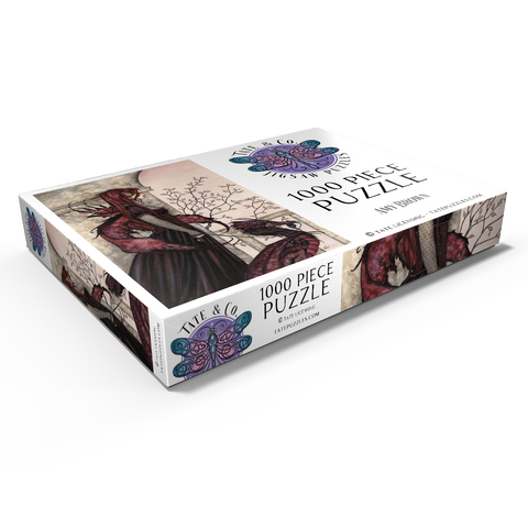Darstellung des Puzzle Motivs Eine Fee und ihr Haustierdrache – Amy Brown A Faery And Her Pet Dragon – Amy Brown 1000 Puzzle Schachtel Ansicht1