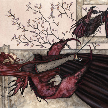 Darstellung des Puzzle Motivs A Faery And Her Pet Dragon – Amy Brown 1000 Puzzle 3D Modell