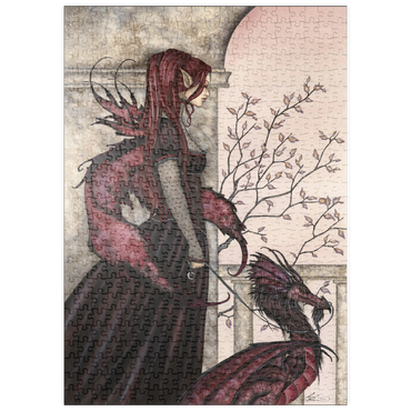 Darstellung des Puzzle Motivs puzzleplate A Faery And Her Pet Dragon – Amy Brown 500 Puzzle