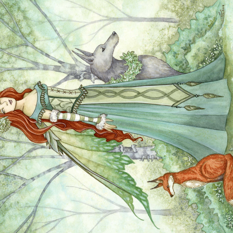 Darstellung des Puzzle Motivs Woodland Guardians Fairy – Amy Brown Woodland Guardians Fairy – Amy Brown 1000 Puzzle 3D Modell