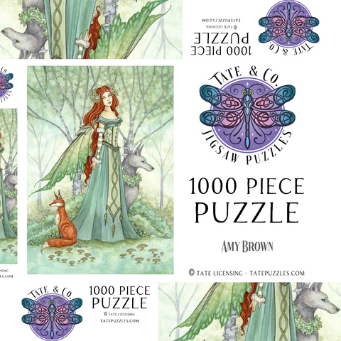 Darstellung des Puzzle Motivs Woodland Guardians Fairy – Amy Brown Woodland Guardians Fairy – Amy Brown 1000 Puzzle Schachtel 3D Modell