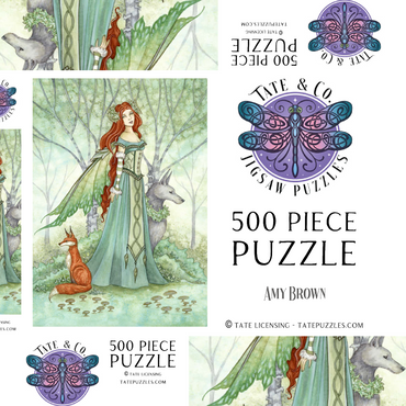 Darstellung des Puzzle Motivs Woodland Guardians Fairy – Amy Brown 500 Puzzle Schachtel 3D Modell