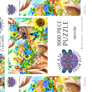Darstellung des Puzzle Motivs Forest Fawn and Friends Fox squirrel - Sheena Pike 1000 Puzzle Schachtel 3D Modell