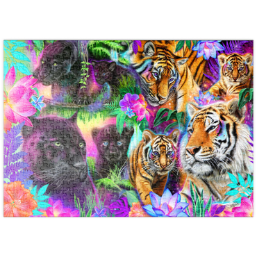 Darstellung des Puzzle Motivs puzzleplate Magical Neon Big Cats - Sheena Pike 500 Puzzle