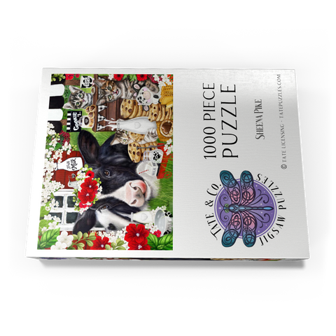 Darstellung des Puzzle Motivs Kekse und Milch Kuh und Kätzchen - Sheena Pike Cookies and Milk Cow and Kitties - Sheena Pike 1000 Puzzle Schachtel Ansicht3