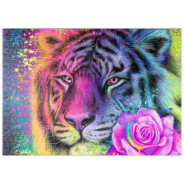 Darstellung des Puzzle Motivs puzzleplate Neon Rainbow Tiger - Sheena Pike 500 Puzzle