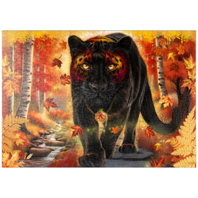 Darstellung des Puzzle-Motivs Herbstwächter Panther - Sheena Pike – Puzzleteile: 1000