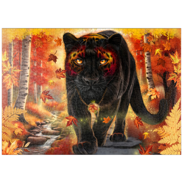 Darstellung des Puzzle Motivs puzzleplate Autumn Guardian Panther - Sheena Pike 1000 Puzzle