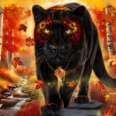 Darstellung des Puzzle Motivs Autumn Guardian Panther - Sheena Pike 1000 Puzzle 3D Modell