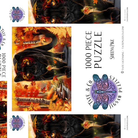 Darstellung des Puzzle Motivs Herbstwächter Panther - Sheena Pike Autumn Guardian Panther - Sheena Pike 1000 Puzzle Schachtel 3D Modell