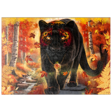 Darstellung des Puzzle Motivs puzzleplate Autumn Guardian Panther - Sheena Pike 500 Puzzle