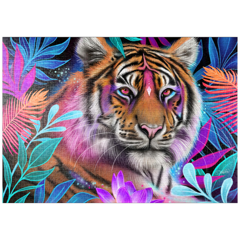 Darstellung des Puzzle Motivs Lotus-Traum-Tiger - Sheena Pike puzzleplate Lotus Dream Tiger - Sheena Pike 1000 Puzzle