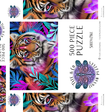 Darstellung des Puzzle Motivs Lotus Dream Tiger - Sheena Pike 500 Puzzle Schachtel 3D Modell