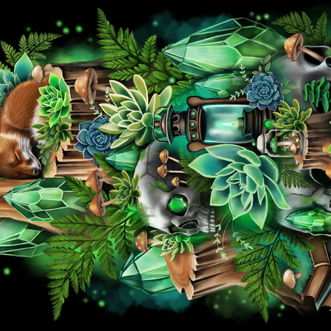 Darstellung des Puzzle Motivs Jade Hollow Babyfuchs - Sheena Pike Jade Hollow Baby Fox - Sheena Pike 1000 Puzzle 3D Modell