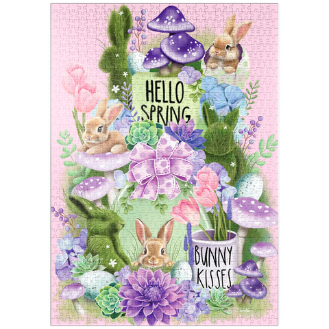 Darstellung des Puzzle Motivs Frühlingshase-Ostereierjagd - Sheena Pike puzzleplate Spring Bunny Bounty Easter - Sheena Pike 1000 Puzzle