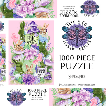 Darstellung des Puzzle Motivs Spring Bunny Bounty Easter - Sheena Pike 1000 Puzzle Schachtel 3D Modell