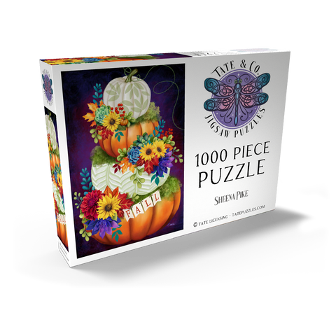 Darstellung des Puzzle Motivs Indigo-Herbst-Kürbis-Stapel - Sheena Pike Indigo Autumn Pumpkin Stack - Sheena Pike 1000 Puzzle Schachtel Ansicht2
