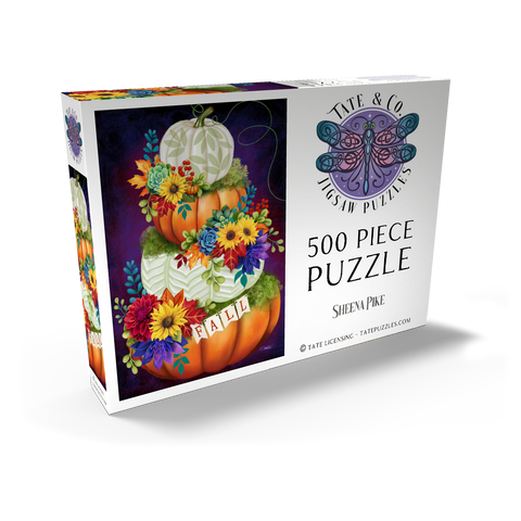 Darstellung des Puzzle Motivs Indigo-Herbst-Kürbis-Stapel - Sheena Pike Indigo Autumn Pumpkin Stack - Sheena Pike 500 Puzzle Schachtel Ansicht2