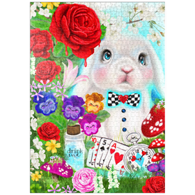 Darstellung des Puzzle-Motivs Das weiße Kaninchen - Sheena Pike – Puzzleteile: 1000