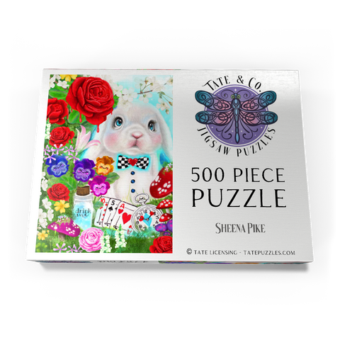 Darstellung des Puzzle Motivs Das weiße Kaninchen - Sheena Pike The White Rabbit - Sheena Pike 500 Puzzle Schachtel Ansicht3