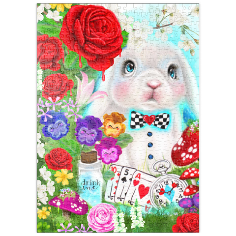 Darstellung des Puzzle Motivs Das weiße Kaninchen - Sheena Pike puzzleplate The White Rabbit - Sheena Pike 500 Puzzle