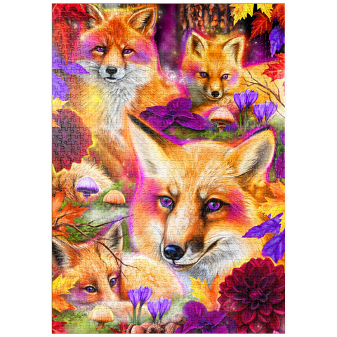 Darstellung des Puzzle Motivs Tagtraum Rotfuchs im Wald - Sheena Pike puzzleplate DayDream Red Fox in Forest - Sheena Pike 1000 Puzzle