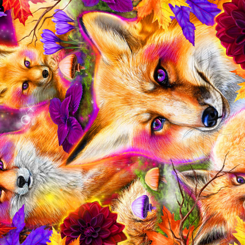 Darstellung des Puzzle Motivs Tagtraum Rotfuchs im Wald - Sheena Pike DayDream Red Fox in Forest - Sheena Pike 1000 Puzzle 3D Modell