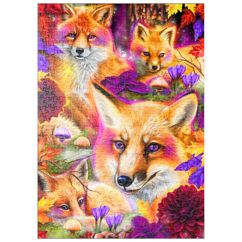 Darstellung des Puzzle Motivs Tagtraum Rotfuchs im Wald - Sheena Pike puzzleplate DayDream Red Fox in Forest - Sheena Pike 500 Puzzle