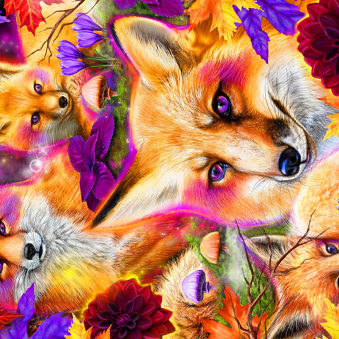 Darstellung des Puzzle Motivs Tagtraum Rotfuchs im Wald - Sheena Pike DayDream Red Fox in Forest - Sheena Pike 500 Puzzle 3D Modell