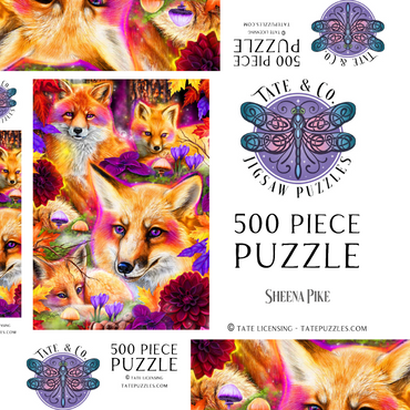 Darstellung des Puzzle Motivs DayDream Red Fox in Forest - Sheena Pike 500 Puzzle Schachtel 3D Modell