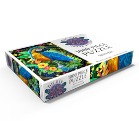 Darstellung des Puzzle Motivs Blauer Ara Tiergeist - Sheena Pike - Puzzleteile: 1000