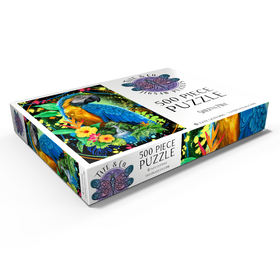 Alternative Darstellung des Puzzle-Motivs Blauer Ara Tiergeist - Sheena Pike – Puzzleteile: 500